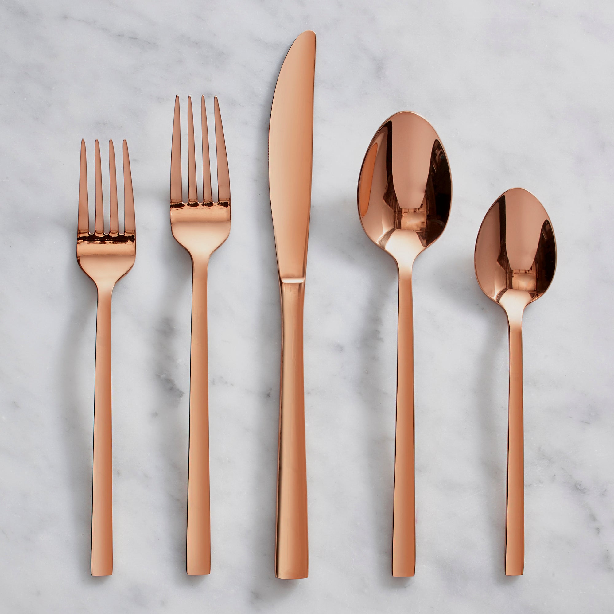 Flatware Silverware 20 Piece Cutlery Utensils Set for 4, Copper 