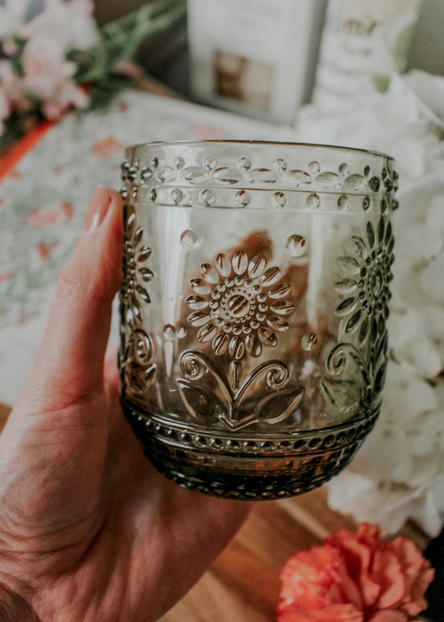 Floral Glass, Set of 2 