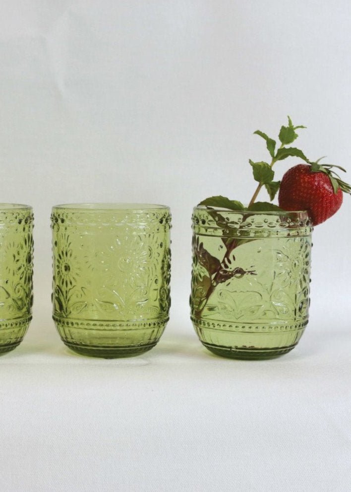 Floral Glass, Set of 2 