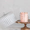 Fluted Glass Cloche with Acacia Wood Pedestal – 12” Round x 13.25” H, Elegant Display for Baked Goods, Cheese, or Decor