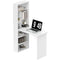 Fold-out Convertible Office Desk, Wall Mount Computer Desk with Whiteboard and Side Shelf, White