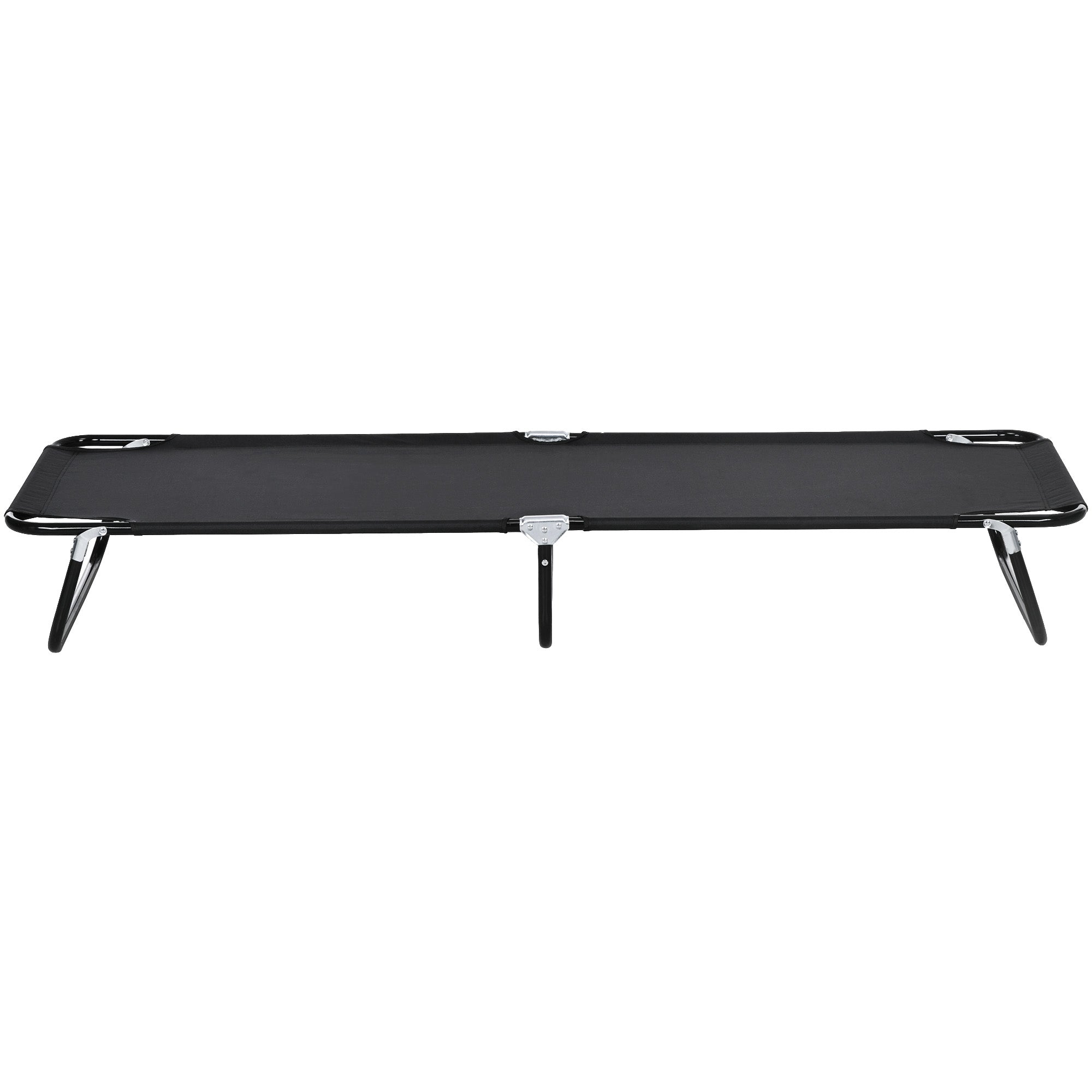 Outsunny Folding Camping Cot Adult Sleeping Bed for Office Home Use Portable Black 