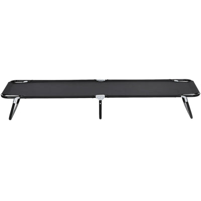 Outsunny Folding Camping Cot Adult Sleeping Bed for Office Home Use Portable Black 