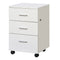 Vinsetto 3 Drawer Mobile Filing Cabinet with Lock and Keys Wheels for Home Office Storage Organizer White