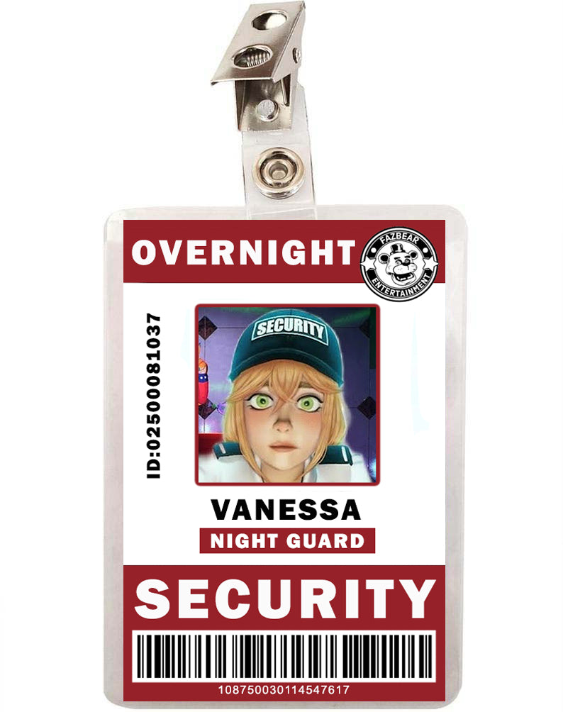 FNAF Five Nights at Freddy's Vanessa Security ID Badge 