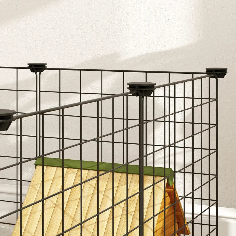 Pet Playpen, DIY Cage House for Small Animals, Guinea Pigs, Hedgehogs, Black