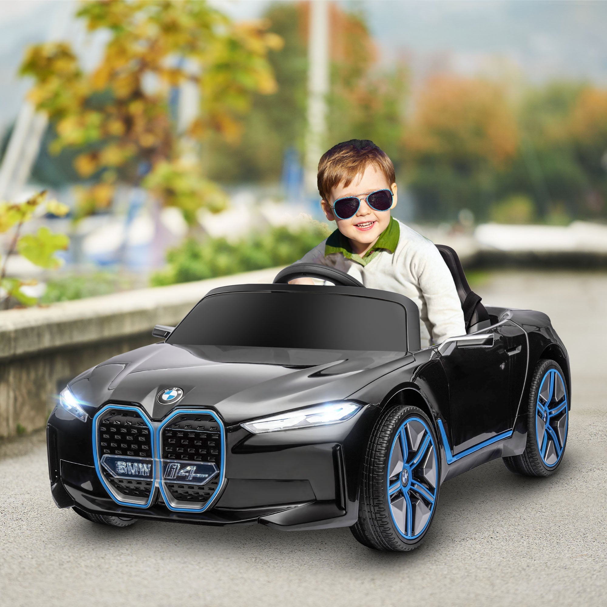 Aosom 12V Kids Ride-On Car: Remote Control, 3.1MPH, Portable Battery, Black 
