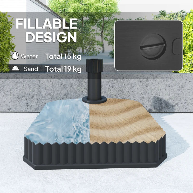 Patio Umbrella Base Umbrella Stand, Heavy Duty Outdoor Umbrella Stand Base 17.7" L x 17.7" W x 11.8" H Black
