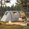 Outsunny 3-4 Person Camping Tent with 2 Rooms, 3000mm Waterproof Family Tunnel Tent with Carry Bag – Grey
