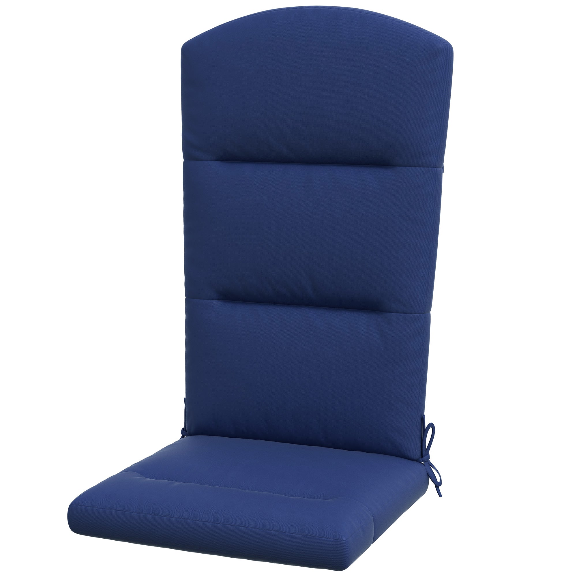 Outsunny Blue Cushion for Adirondack Patio Chairs, Comfortable Replacement with Back and Ties 