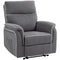 HOMCOM Fabric Reclining Chair, Manual Recliner Chair for Living Room with Footrest, 2 Side Pockets, Steel Frame, Dark Grey