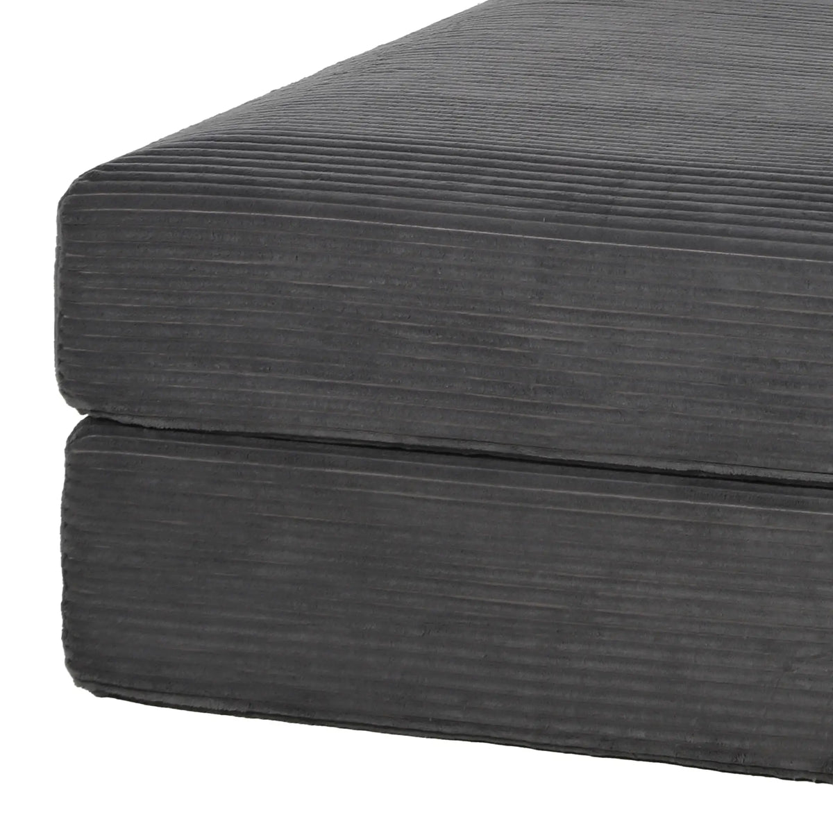 51.2-Inch Folding Chair Bed with Pillow, Corduroy Upholstered Sleeper Chair, Modular Floor Sofa, Dark Grey