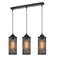 Retro 3-Head Barrel Cage Black Ceiling Pendant Light ~ 1732