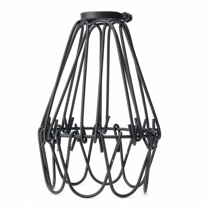 Water Lily Shape Black Colour Easy Fit Pendant Light Shade Metal Wire Cage~1535