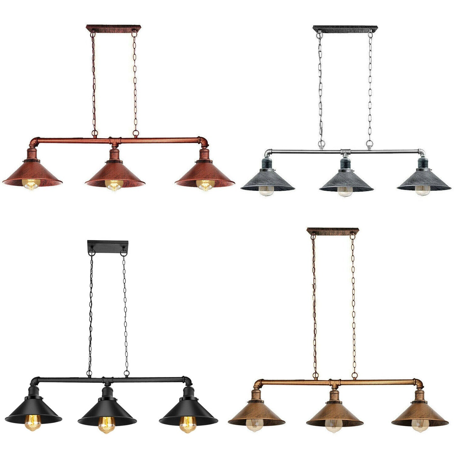 Industrial 3-way Ceiling Pipe Pendant Lights~1159