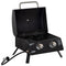 Outsunny 2 Burner Propane Gas Grill Outdoor Portable Tabletop BBQ with Foldable Legs, Black