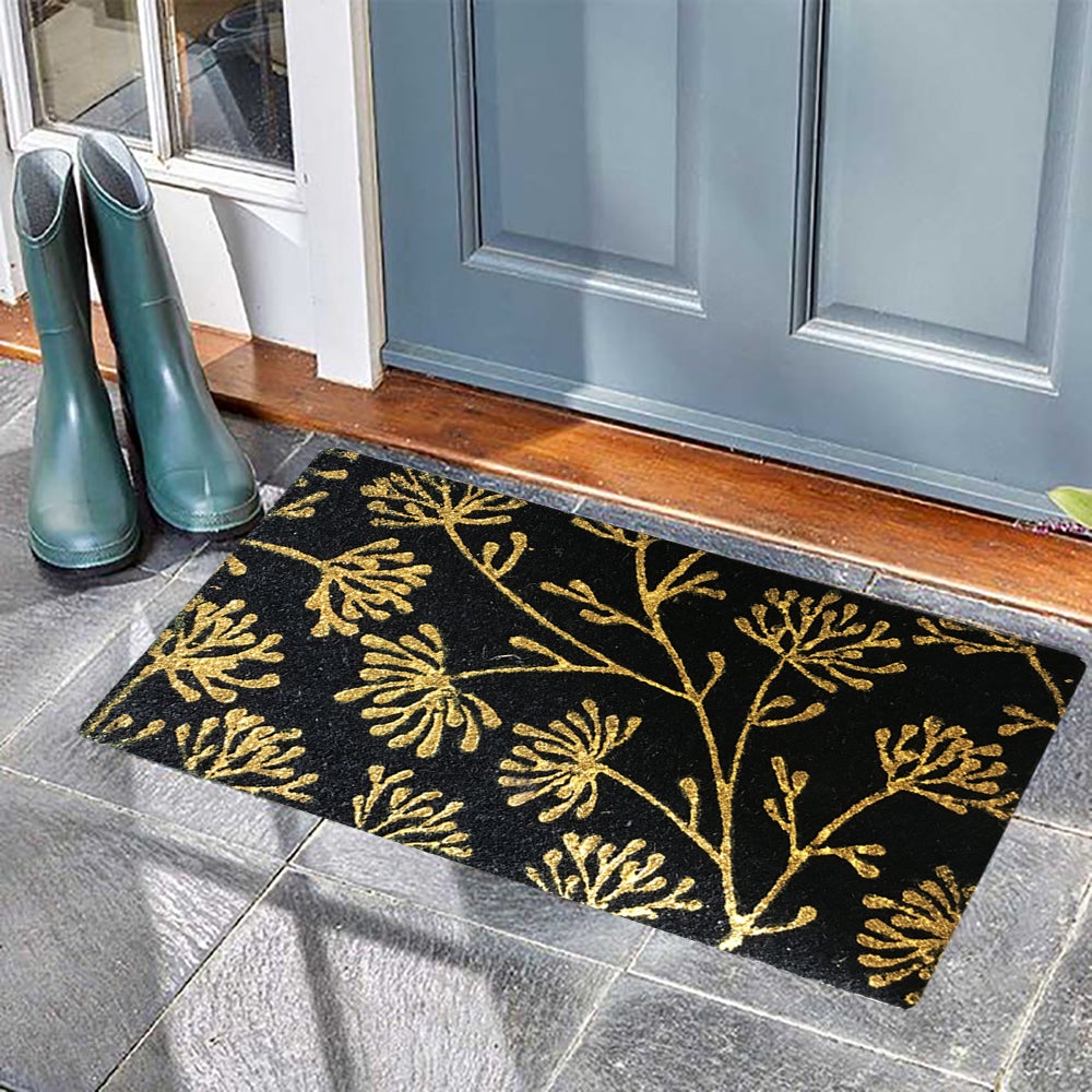 Floral Doormat, 18x30in, Glitter Design 