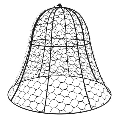 Outsunny 12 Pack Metal Garden Cloches 16"x13" Plant Cages Black Crop Protection to Keep Animals Out 