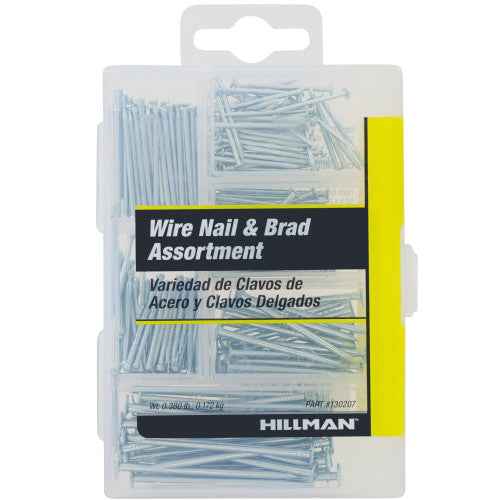 Hillman Small Wire and Brad Nails Kit - 260 Piece Assorted Set 