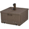 Outsunny 3-in-1 Outdoor Umbrella Base with Wheels, Side Table, Planter Box, 175lbs Heavy Duty Patio Umbrella Stand, Brown