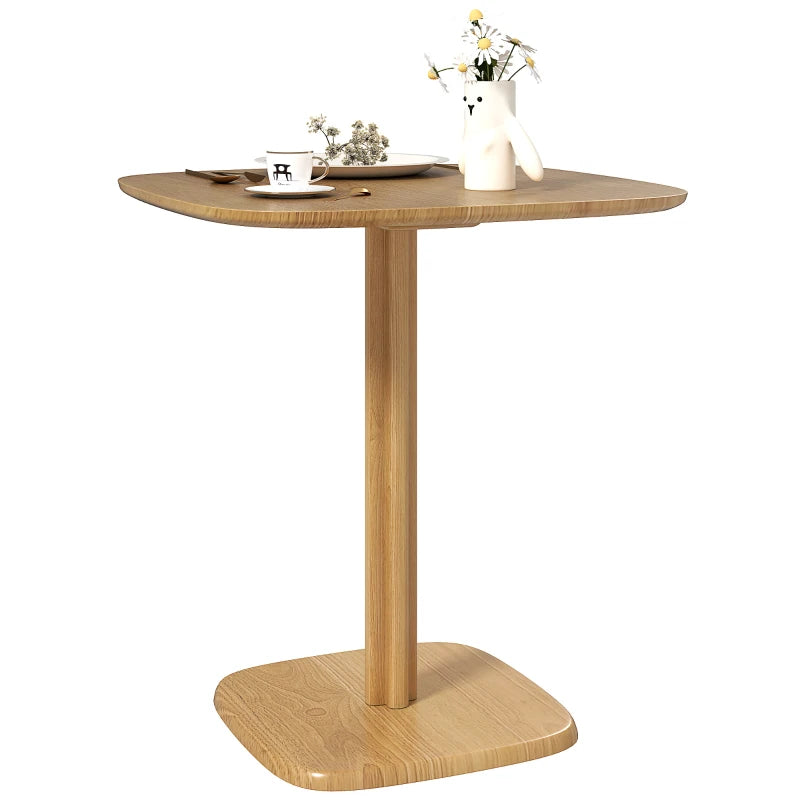 Dining Table for 4 People - Modern Kitchen Table with Wood-Effect Top, 27.6" x 27.6", Natural Wood