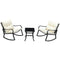 Outsunny Rocking Chairs Table Set 3PC Outdoor Furniture 2 Rockers 1 Coffee Table Cream White