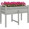 Wooden Raised Planter Box with Drain Holes for Vegetables, Flowers, Outdoor Garden Bed, 45.3x21.7x31.5inch, Grey