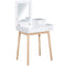 HOMCOM Dressing Table with Flip-up Mirror Modern Make Up Desk 2 Drawers Bedroom Furniture White