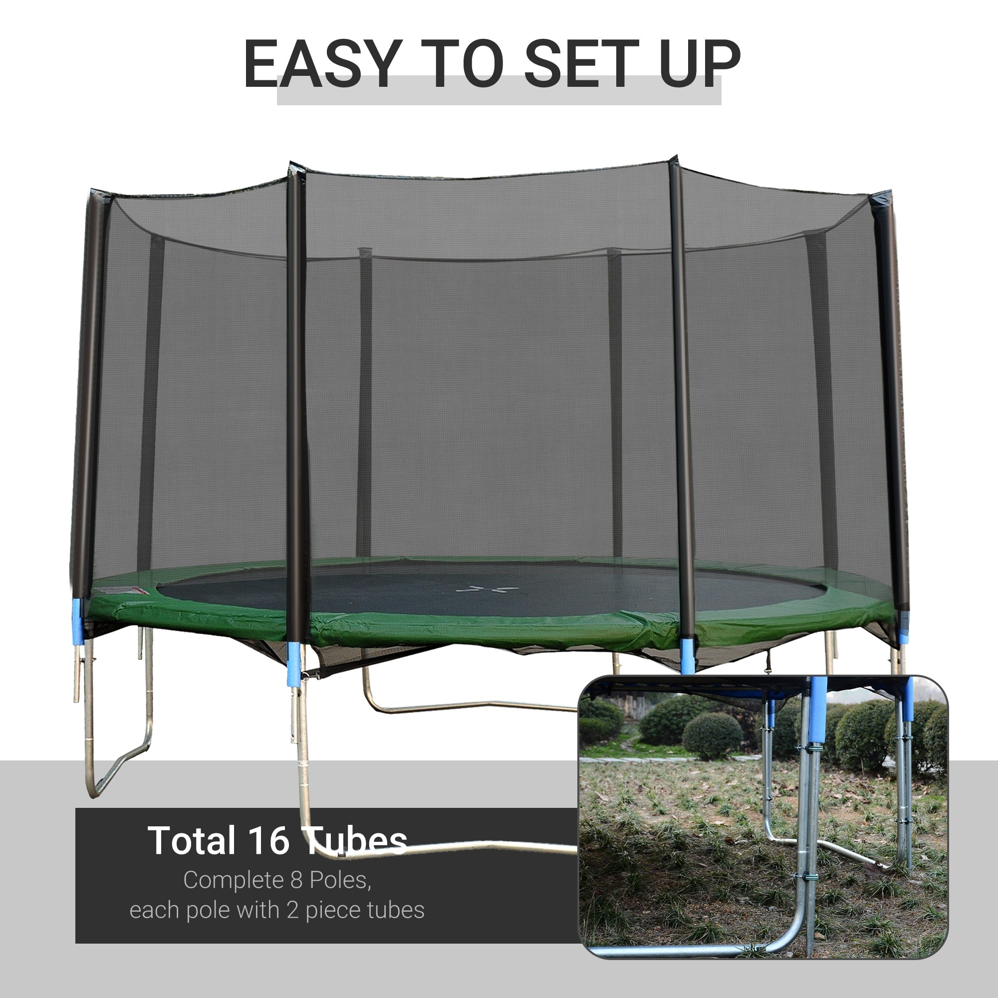 HOMCOM 12FT Trampoline Net Enclosure Trampolining Bounce Safety Round Frence Replacement 