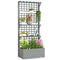 Wooden Raised Garden Bed with Trellis and Roof, Elevated Planter Box with 2 Shelves, Drainage Hole and Liner, Grey