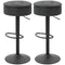 Set of 2 Barstools with Storage, Swivel Bar Stools with PU Leather Upholstered, Footrest, Steel Base, Black