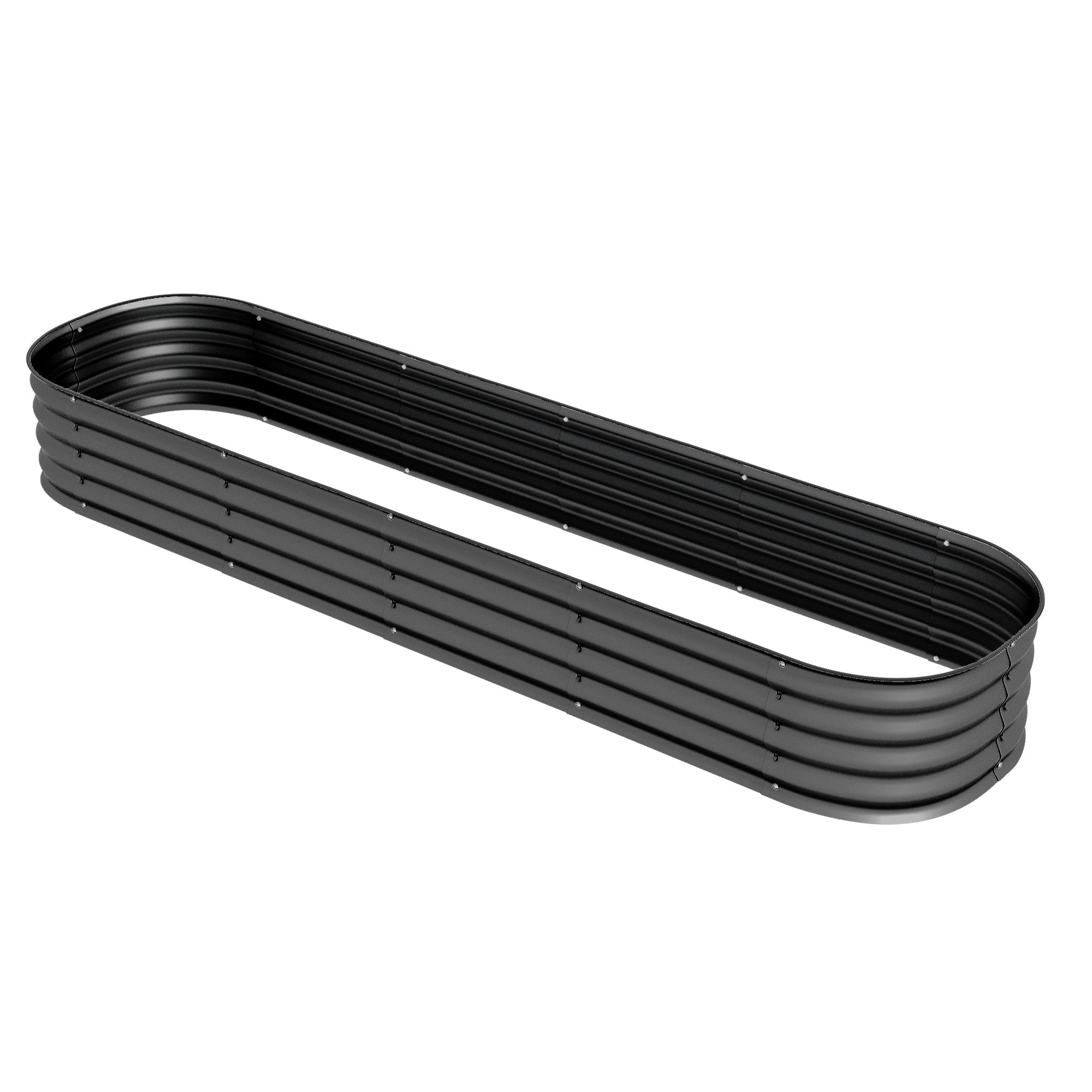 Outsunny 7.9 x 2 x 1ft Galvanized Raised Garden Bed Kit, Metal Planter Box with Safety Edging, Dark Grey 