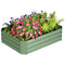 Galvanized Raised Garden Bed, 4' x 3' x 1' Outdoor Metal Planter Box, Raised Bed for Growing Flowers Herbs, Dark Green
