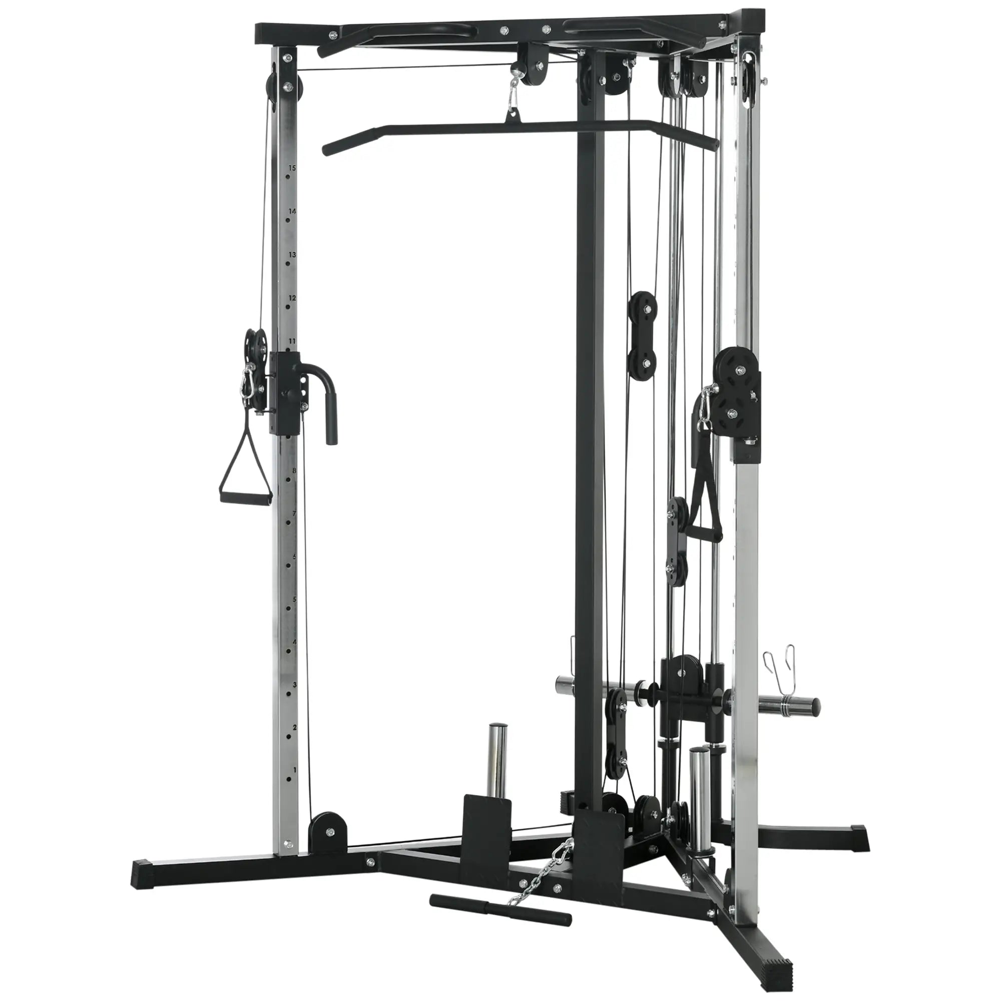 Soozier Multifunctional Home Gym Machine with Pull Up Bar, 15-Position Adjustable Strength Training Workout Station 