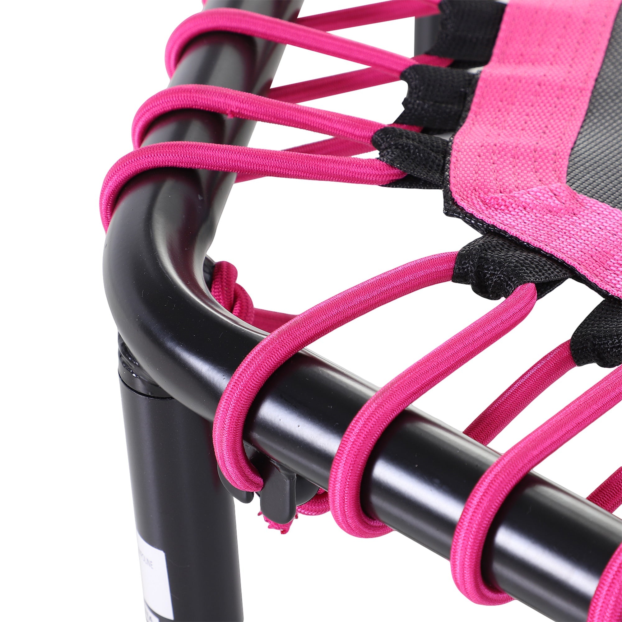 Soozier Hexagon Mini Trampoline 48" Adult Fitness Rebounder with Adjustable Handle Pink Cardio Trainer Outdoor Bouncer 