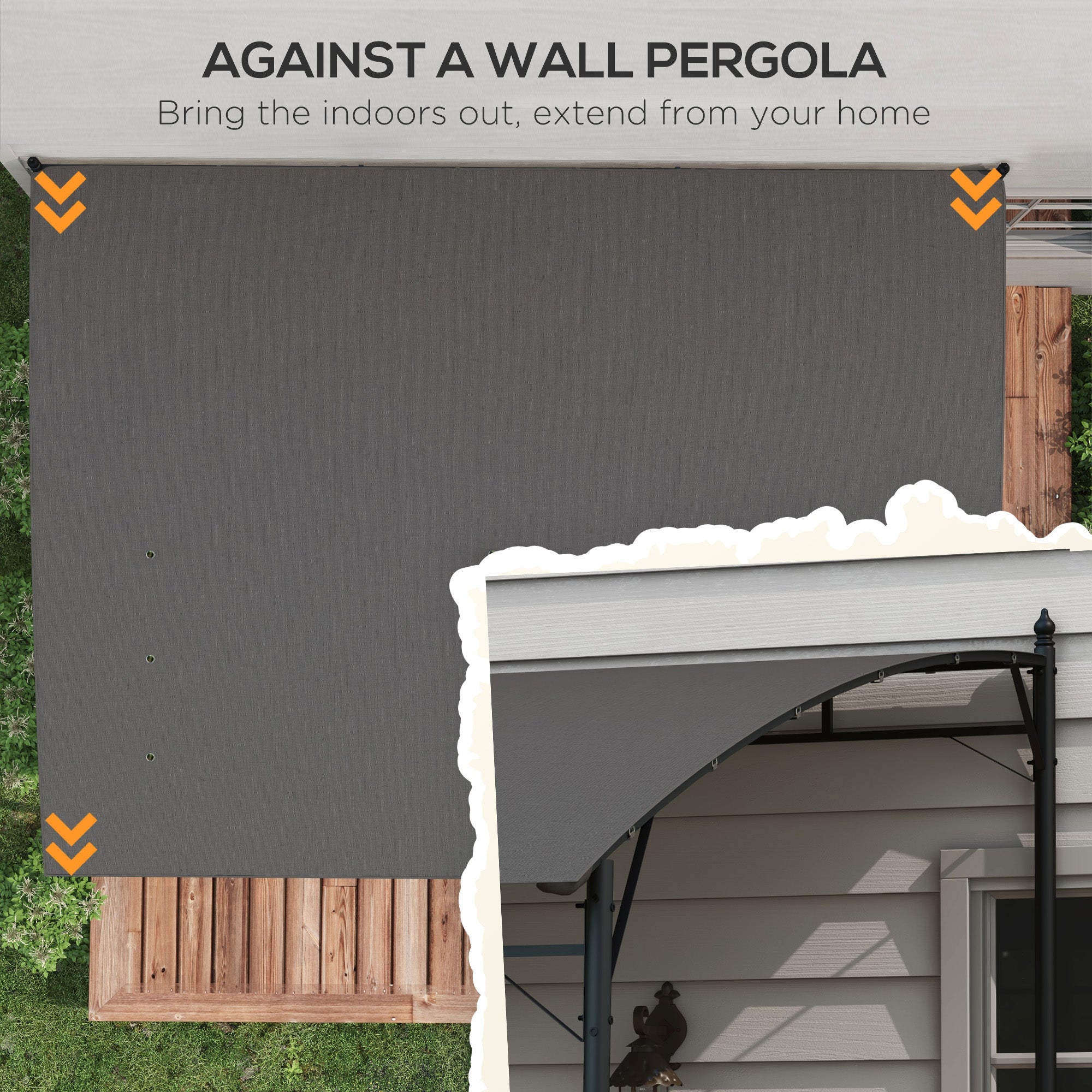 Outsunny 10' x 13' Outdoor Pergola with UV30+ Protection Canopy and Steel Frame for Porch, Patio, Deck, Backyard, Dark Grey 