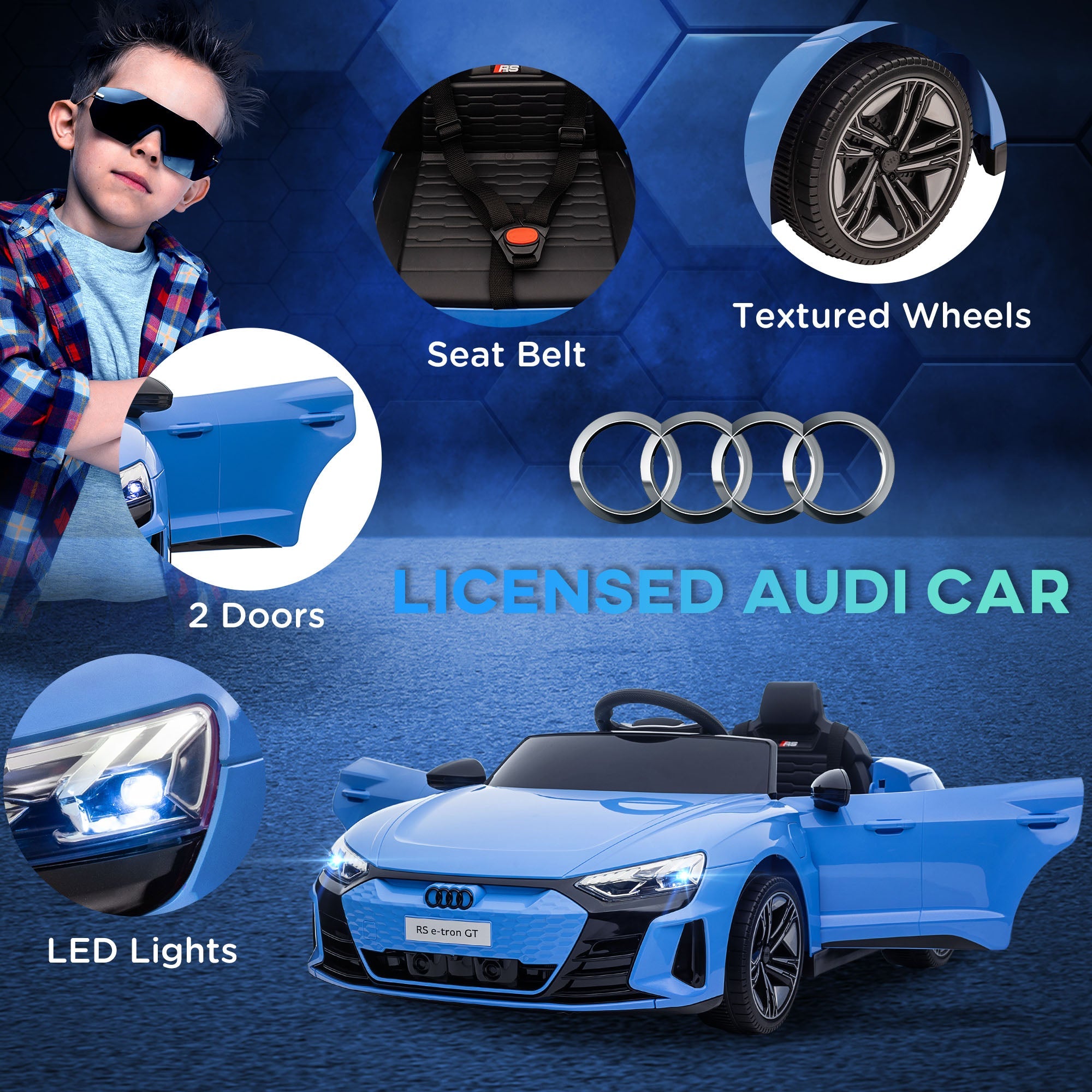 Aosom Electric Ride on Car with Remote Control, 12V 3.1 MPH Kids Ride-on Toy for 37-60 Months Boys and Girls with Suspension System 