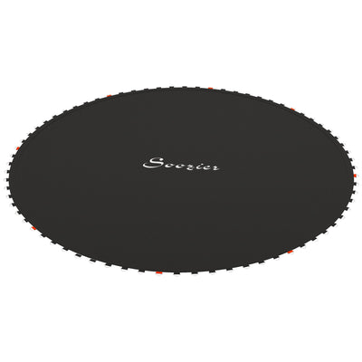 Soozier Trampoline Jumping Mat Replacement with Spring Tool 42 V-Hooks for 8ft Round Trampolines Black 