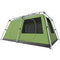 Tunnel Tent Camping Shelter w/ Porch, Two Rooms, Lamp Hook, Portable Carry Bag, Green