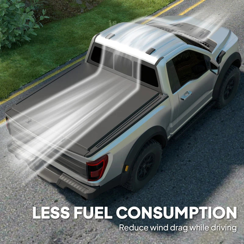 5'9" Soft Tri-Fold Truck Bed Tonneau Cover for 5.8 ft Bed, Truck Bed Cover with Seal Strip, Black