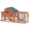 Chicken Coop with Run Mobile Wooden Hen House with Nesting Box Pull-out Tray for 1-2 Chickens Orange