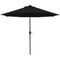 Outsunny 9ft Solar LED Outdoor Patio Umbrella: Black Tilt Canopy Sunshade for Evening Gatherings