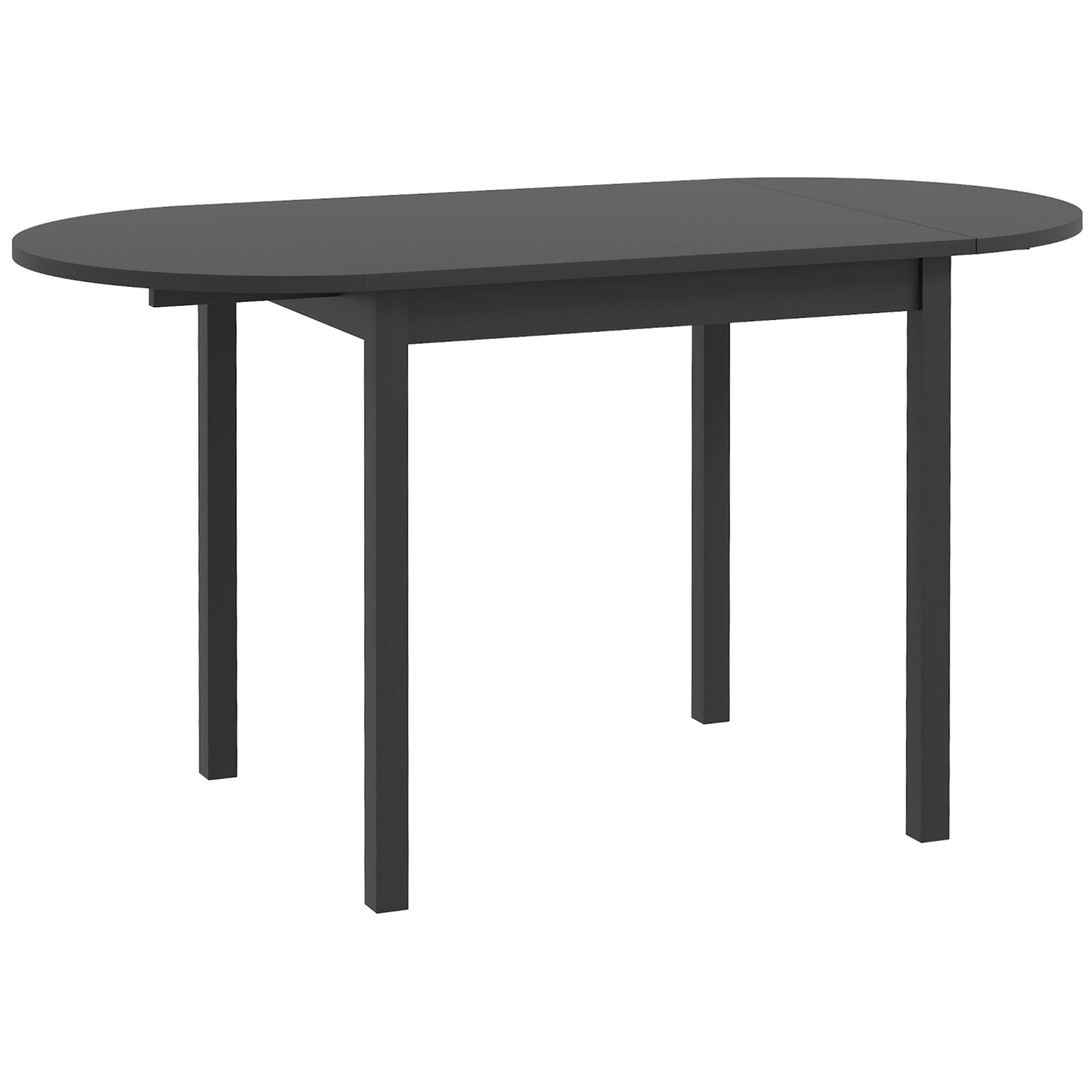 HOMCOM Space-Saving Solid Wood Dining Table - Drop Leaf Design for Small Spaces, Folding, Black 