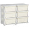 Qaba 3 Tier Kids Toy Organizer and Storage Bins with 6 Plastic Drawers, Cream White