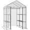 Outsunny 4.7'x4.7'x6.4' Walk-in Greenhouse Kit for Plants Portable Garden Green House Grow Tent Shelving Transparent PVC Cover