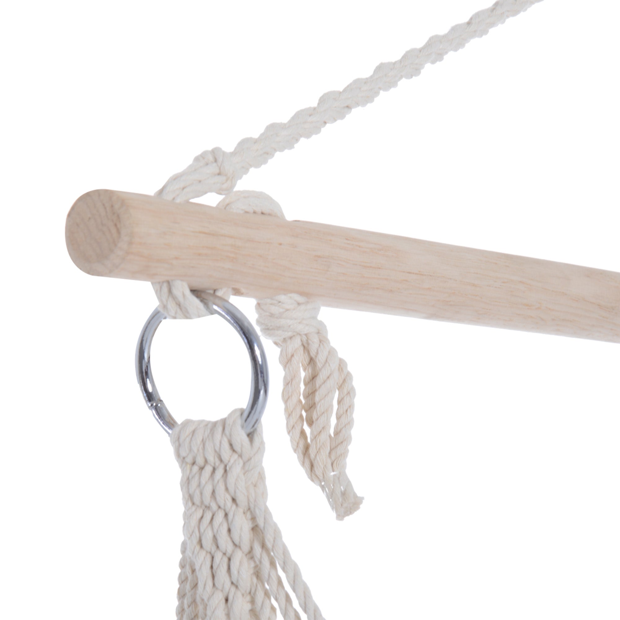 Outsunny Portable Relaxation: Woven Rope Hanging Swing Chair for Outdoor Garden, Yard, Camping, Brown Finish 