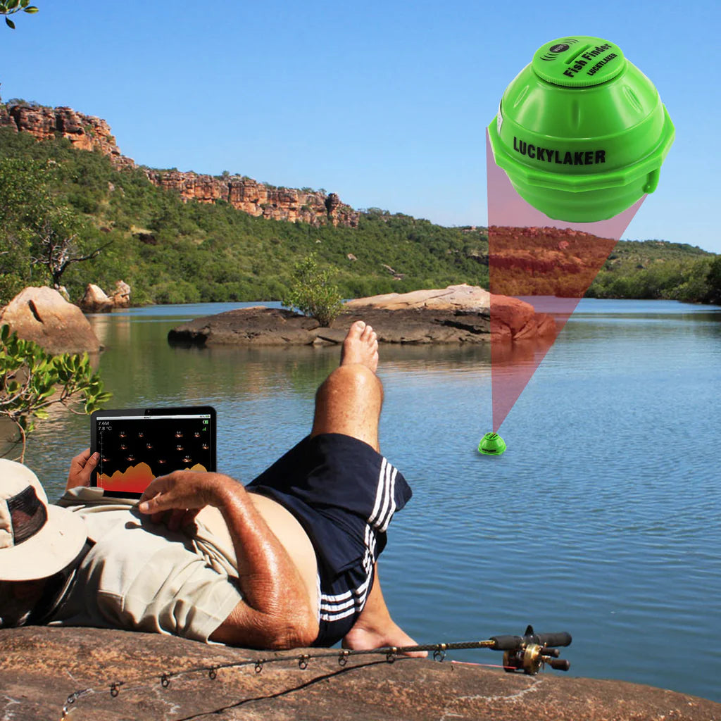 FF-916 WiFi Fish Finder Sonar, 164 ft WiFi Range, 148 ft Depth Detection, iOS & Android Compatible with Neoprene Carrying Bag