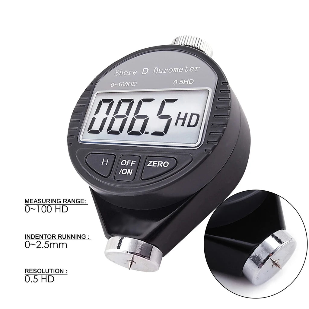 Digital Shore D Hardness Tester Durometer 0–100HD with LCD Display