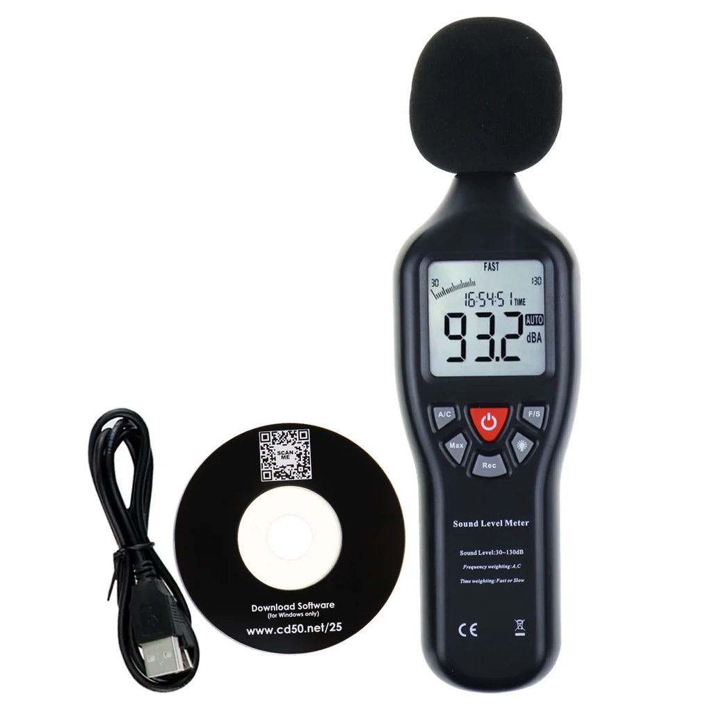 Professional Digital Sound Level Meter (30–130 dB) with Backlit Display – SLM-24 & SLM-25 Models