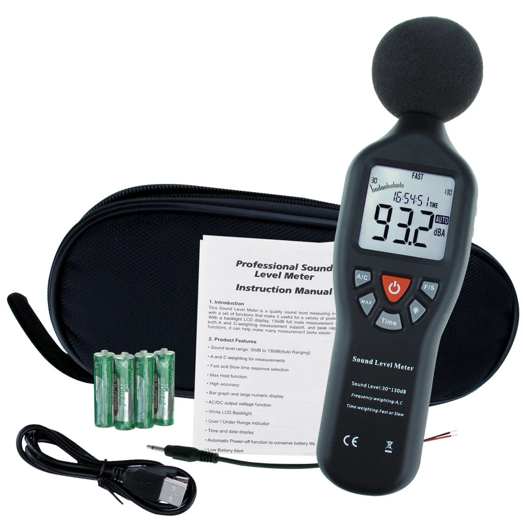Professional Digital Sound Level Meter (30–130 dB) with Backlit Display – SLM-24 & SLM-25 Models